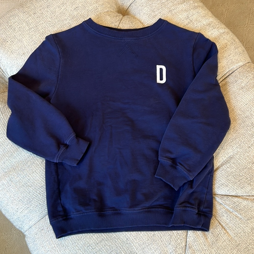 Navy Blue “D” Monogram Embroidered Sweatshirt